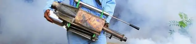 Fumigation technician using a fogger for deep pest treatment in Green Bay, WI